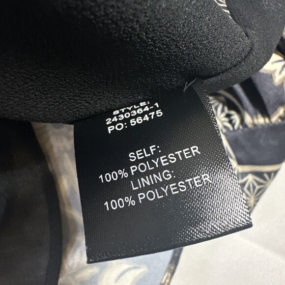 Current Air Floral Textured V-neck Lined Long Sleeve Blouse Blue Gray Cream Sz L - Picture 8 of 10